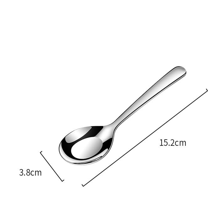 4 Pieces Silver Stainless Steel Flatware Set Thickened Flat Bottom Spoons Household Tableware - Image 3
