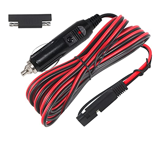 SPARKING 15FT Cigarette Lighter SAE Battery Extension Cable - 12v Cigarette Lighter Plug to SAE Quick Release Extension Battery Charging Power Cord Trickle Charger for Sprayer with Sae Reverse Polarity Adapter - Image 1