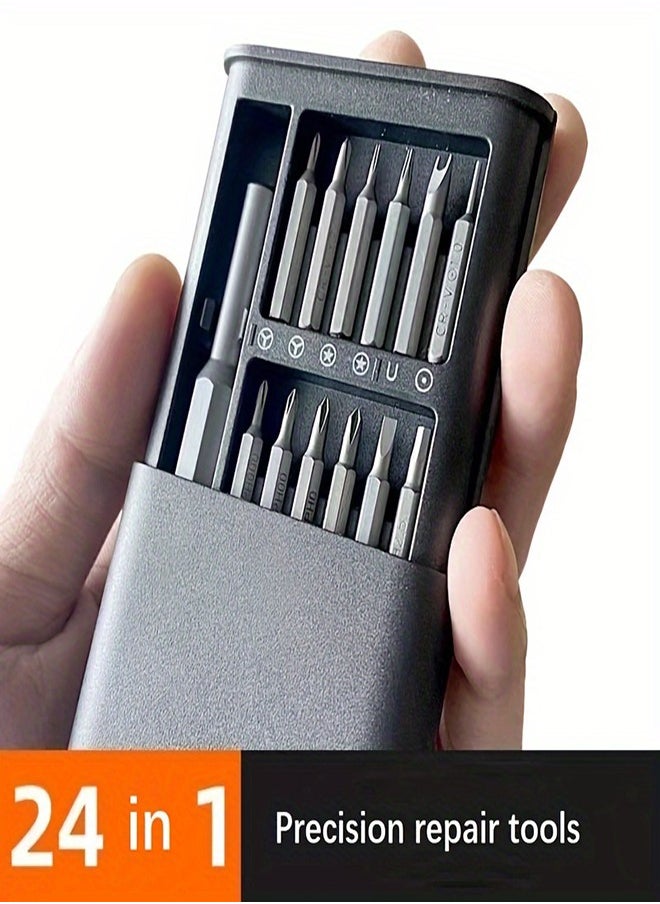 Generic 24 in 1 Phillips screwdriver tool set for dismantling mobile phones and computers, multifunctional repair batch head  - Image 1