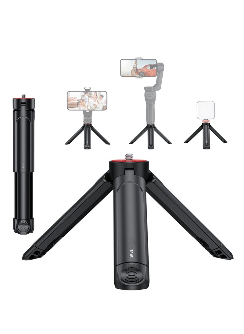 KASTWAVE TP05 Extendable Mini Camera Tripod, Portable Selfie Stick Handle Grip Desktop Webcam Tripod with 1/4" Screw for DSLR Camera Webcam Phone Holder Selfie Stick Vlog Tripod - Image 1