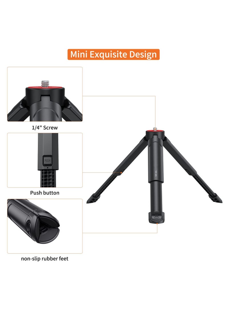 KASTWAVE TP05 Extendable Mini Camera Tripod, Portable Selfie Stick Handle Grip Desktop Webcam Tripod with 1/4" Screw for DSLR Camera Webcam Phone Holder Selfie Stick Vlog Tripod - Image 2