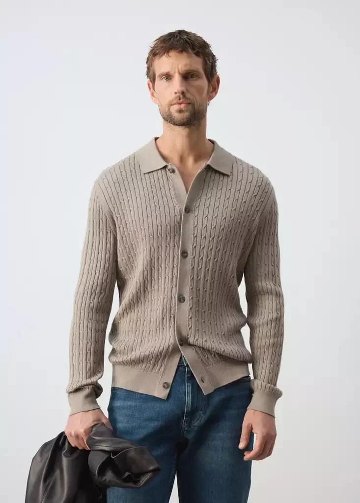 Mango Man  Knitted Braided Cardigan for Men | Best Price UAE