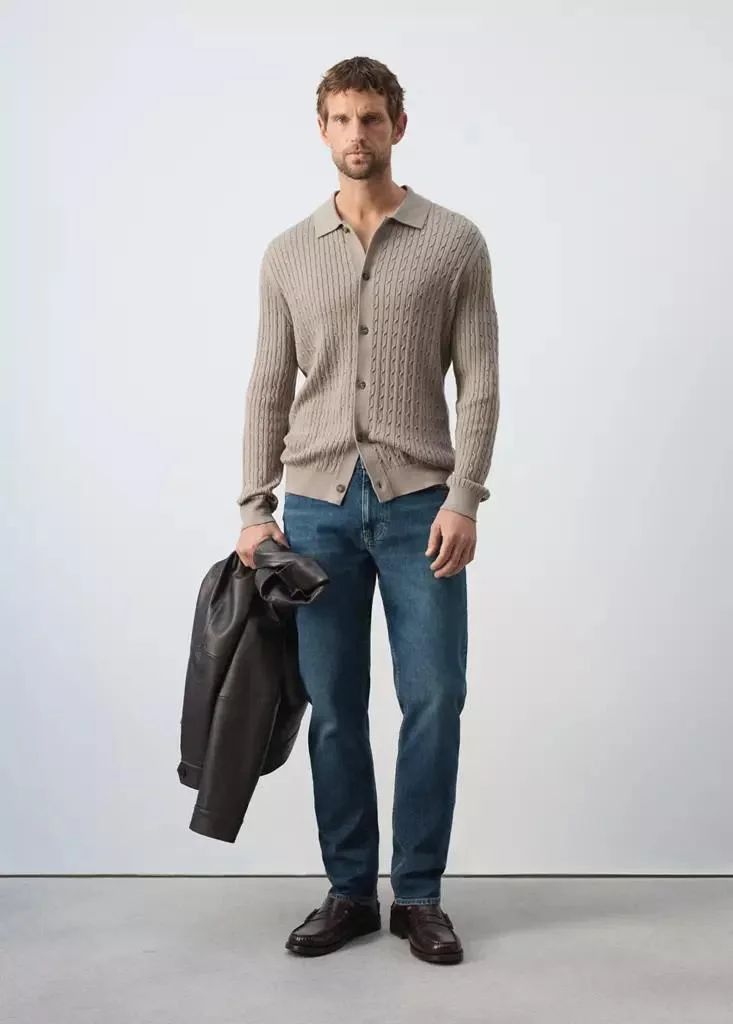 Mango Man  Knitted Braided Cardigan for Men | Best Price UAE