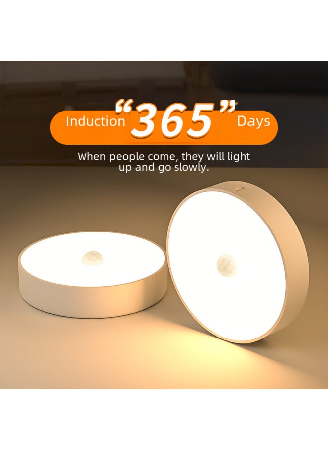 Generic Wireless Intelligent Human Body Induction Lamp Night Home Aisle Cabinet Bedroom Sleep Charging LED Bedside Night Light-Light Source Power:0.6W 400 MA-Light Color:C1598  Warm Light  - Image 2