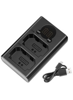 شاحن بطارية الكاميرا ، شاحن LP مزدوج USB مع شاشة LCD ، متوافق مع Sony A6600 A9 A9R A9S A9II A7C A7S A7SIII A7III A7RIII A7RIV A7IV كاميرات ، قاعدة شحن لكاميرات Sony