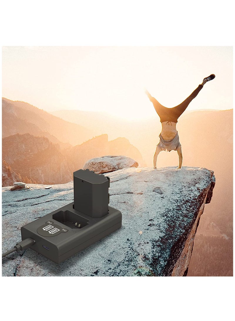 سيوسي - شاحن بطارية الكاميرا ، شاحن LP مزدوج USB مع شاشة LCD ، متوافق مع Sony A6600 A9 A9R A9S A9II A7C A7S A7SIII A7III A7RIII A7RIV A7IV كاميرات ، قاعدة شحن لكاميرات Sony - Image 1