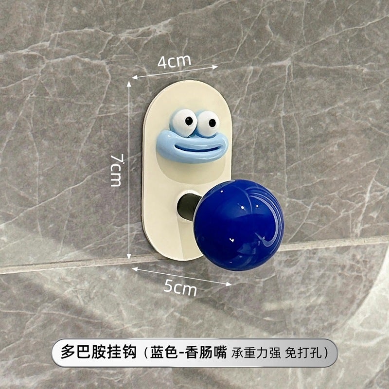 Bathroom Hook Punch-Free Strong Load-Bearing Adhesive Door Rear Seamless Clothes Hook Toilet Wall Towel Hook - Image 1