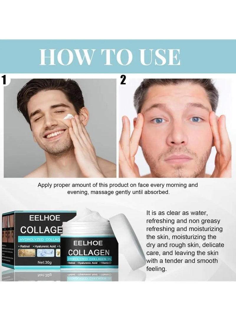 EELHOE 50g Men Face Cream, Natural Formula Anti Aging Wrinkle Cream , Fast Absorption Moisturizing Whitening Cream,  Hydrating Face Lotion For Skin Tightening, Firming And Wrinkle Removal - Image 4