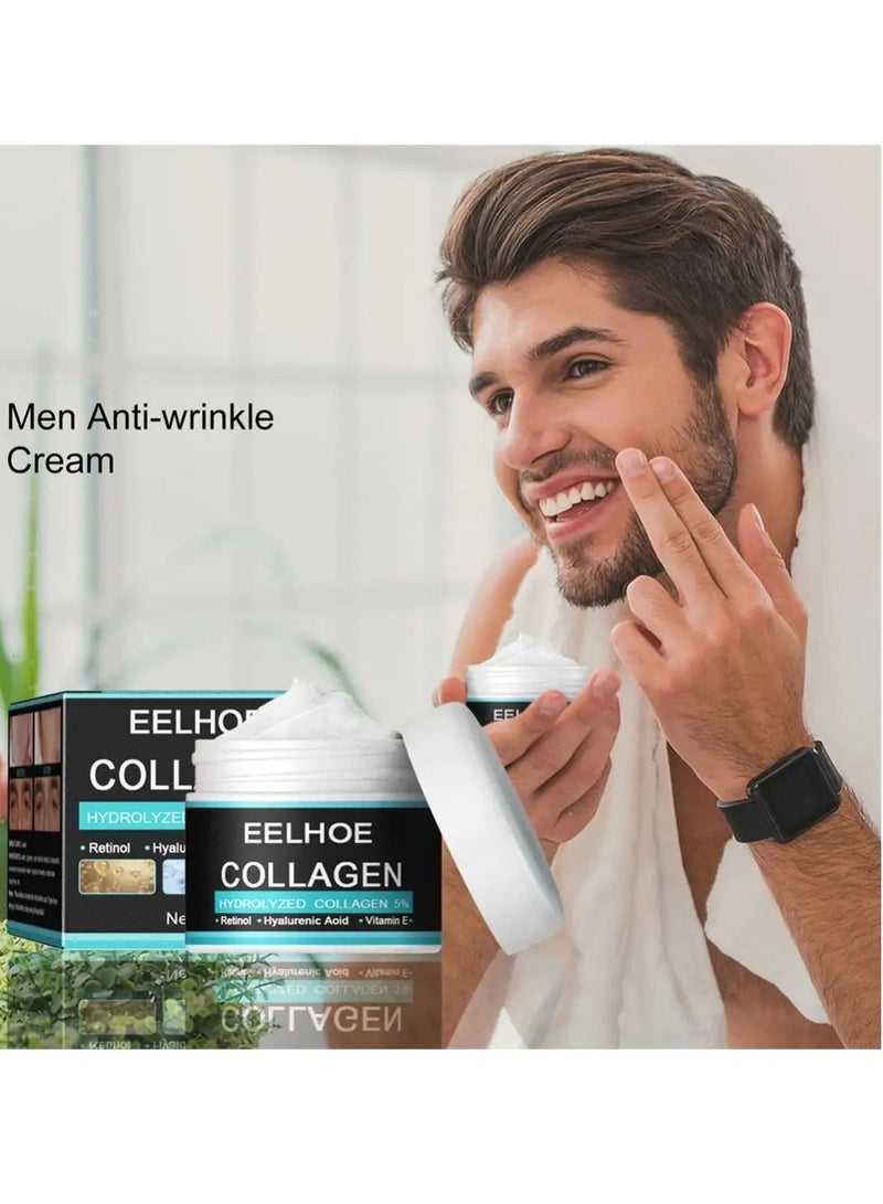 EELHOE 50g Men Face Cream, Natural Formula Anti Aging Wrinkle Cream , Fast Absorption Moisturizing Whitening Cream,  Hydrating Face Lotion For Skin Tightening, Firming And Wrinkle Removal - Image 2