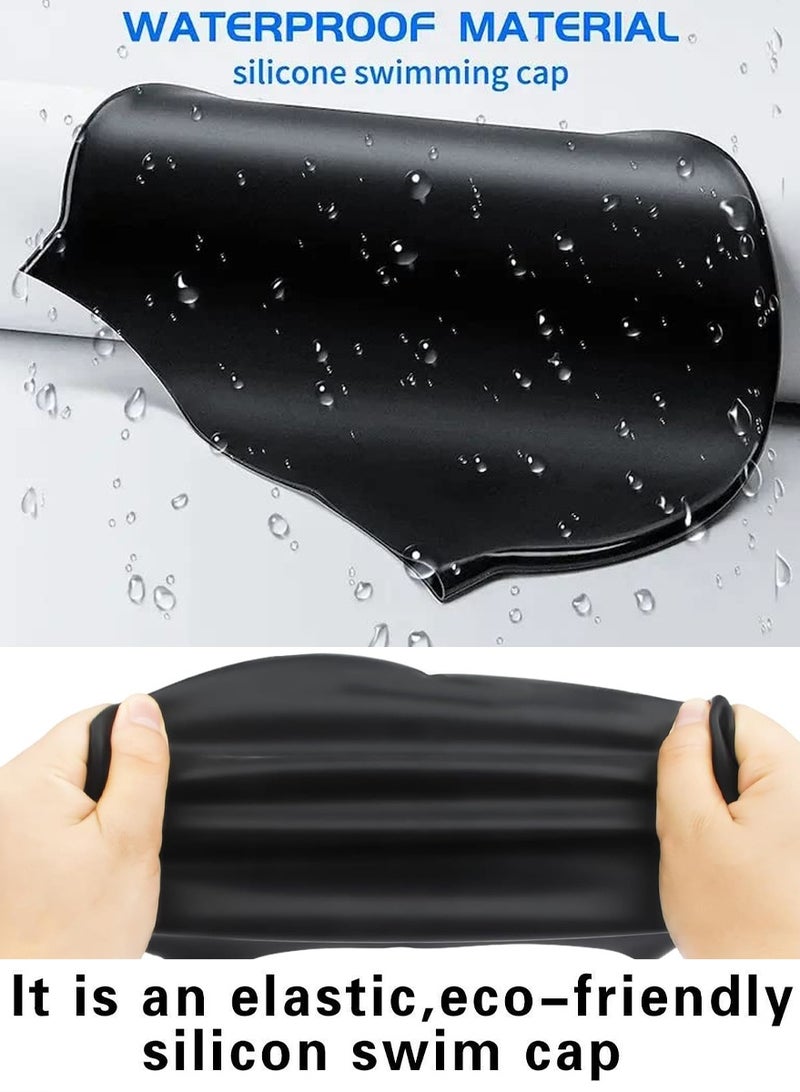 HAIZID Silicone Swimming Cap for Men Women Boys, and Girls - Durable Flexible and Skin Friendly Bathing Swimming Caps for Long and Short Hairs - Waterproof and Easy to Wear - Image 4