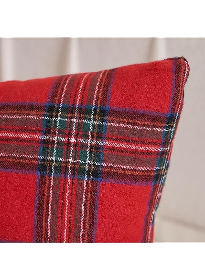 The Bros 2PCS Christmas Pillow Covers 18x18 Inches Plaid Striped Christmas Pillow Throw Pillow Cover Xmas Decorations for Living Room Couch Sofa Retro Classic Square Cushion Cases (2PCS 18 * 18 inches) - Image 5