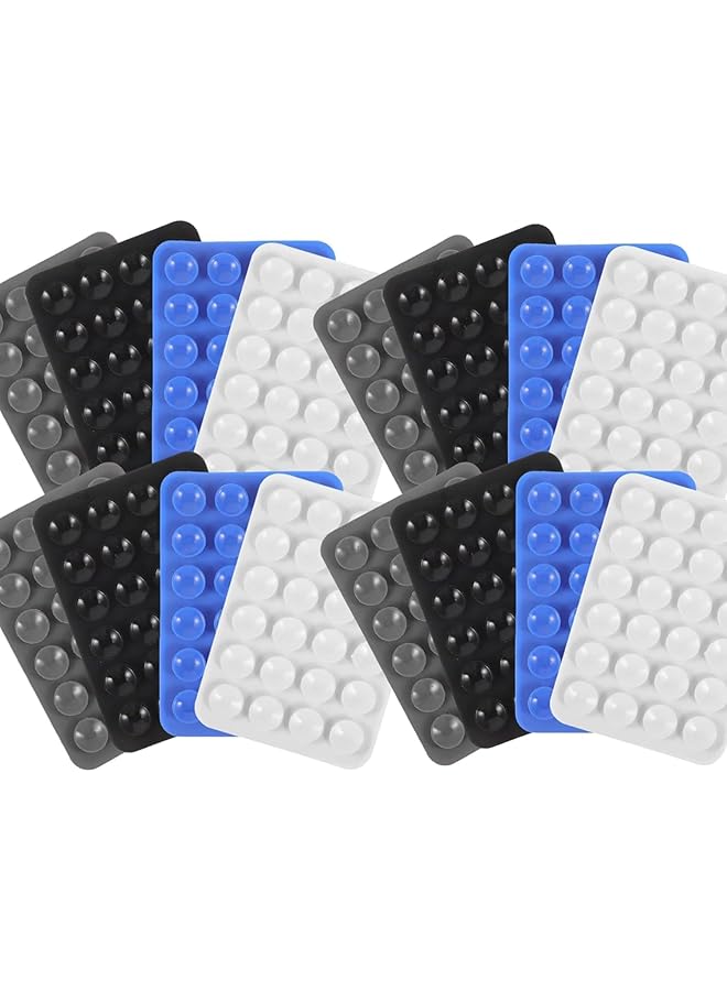 S-TOP Silicone Suction Phone Case Adhesive Mount, 16 Pack Strong Grip Adhesive Silicone Suction Cups, Universal Sticky Phone Holder Cradle for Bathroom Kitchen Mirror Tile and Glass Surface - Image 1