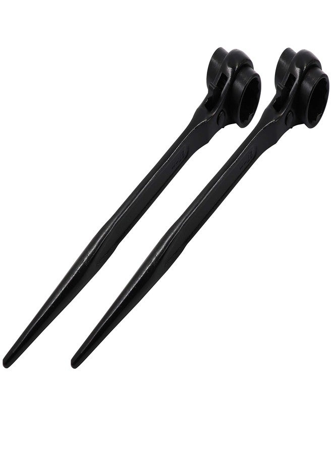 LBY 2-Pack Hexagon Scaffold Quick Wrench, 24mm/27mm Ratchet Spanner, Double Ended Socket, Ratcheting Scaffold, Pointed Tail (Black) - Image 3