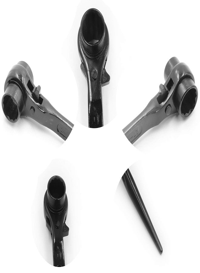 LBY 2-Pack Hexagon Scaffold Quick Wrench, 24mm/27mm Ratchet Spanner, Double Ended Socket, Ratcheting Scaffold, Pointed Tail (Black) - Image 4