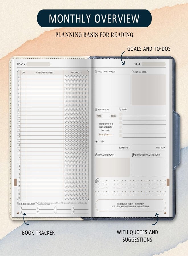 BIROYAL Reading Journal with 52 Reviews & Progress Tracking - Book Journal Reading Log 176 Pages - A5 Hardcover Reading Tracker Journal - Gift for Book Lovers & Readers - Keeping Notes on Your Favorite Books - Image 4