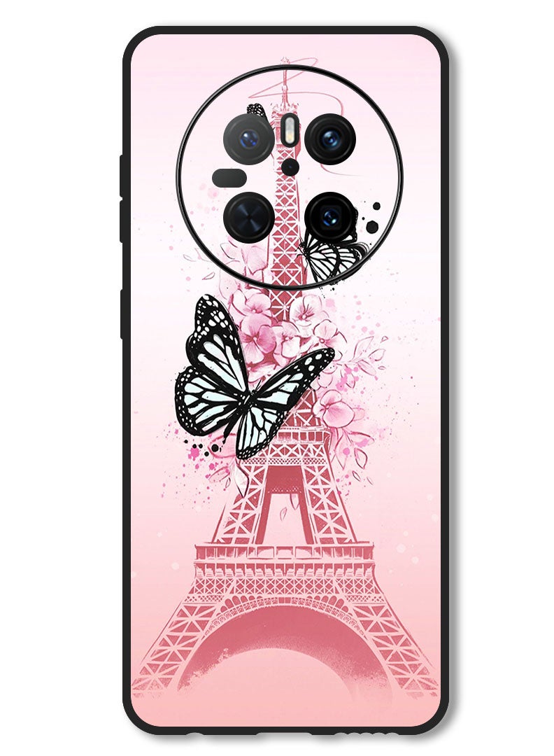 Theodor Case Compatible with Huawei Mate 70 Protection Shockproof Bumper Cover Black Butterflies - Image 1