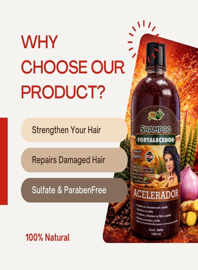 HERBALISTA شامبو مُسرّع نمو الشعر بالأعشاب 1 لتر (33.9 أونصة سائلة) | منظف مُقوّي للشعر بخلاصة إكليل الجبل، والقرفة، والزنجبيل، والقرنفل، والبصل، والكركديه - Image 5