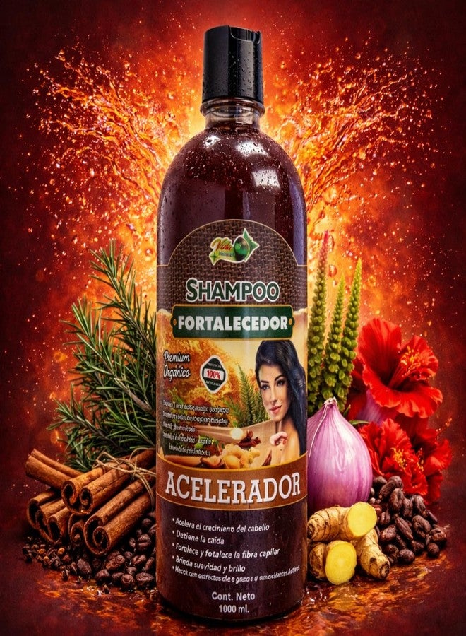 HERBALISTA شامبو مُسرّع نمو الشعر بالأعشاب 1 لتر (33.9 أونصة سائلة) | منظف مُقوّي للشعر بخلاصة إكليل الجبل، والقرفة، والزنجبيل، والقرنفل، والبصل، والكركديه - Image 4