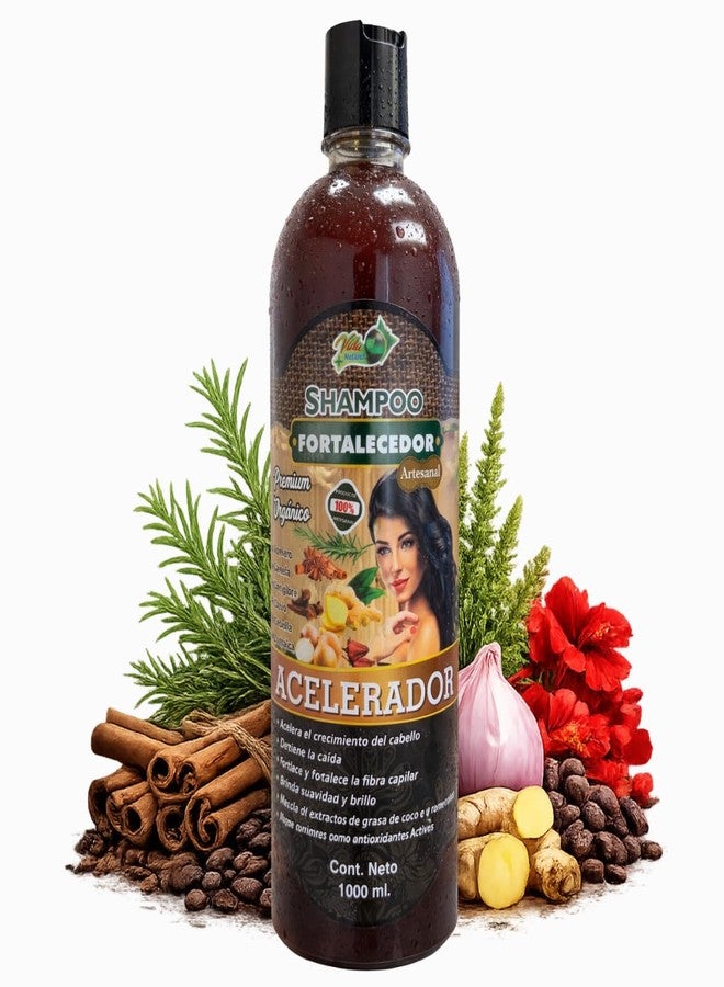 HERBALISTA شامبو مُسرّع نمو الشعر بالأعشاب 1 لتر (33.9 أونصة سائلة) | منظف مُقوّي للشعر بخلاصة إكليل الجبل، والقرفة، والزنجبيل، والقرنفل، والبصل، والكركديه - Image 1