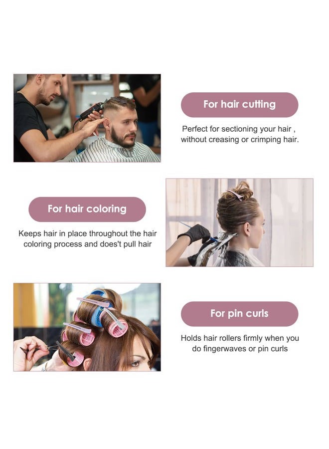 AIMIKE 12 Pieces Professional Women Hair Clips for Styling Section, Goose Beaks for Hair with Silicone Band, Curled Hair Clips for Hairdresser -Morandi Color 11cm - Image 4