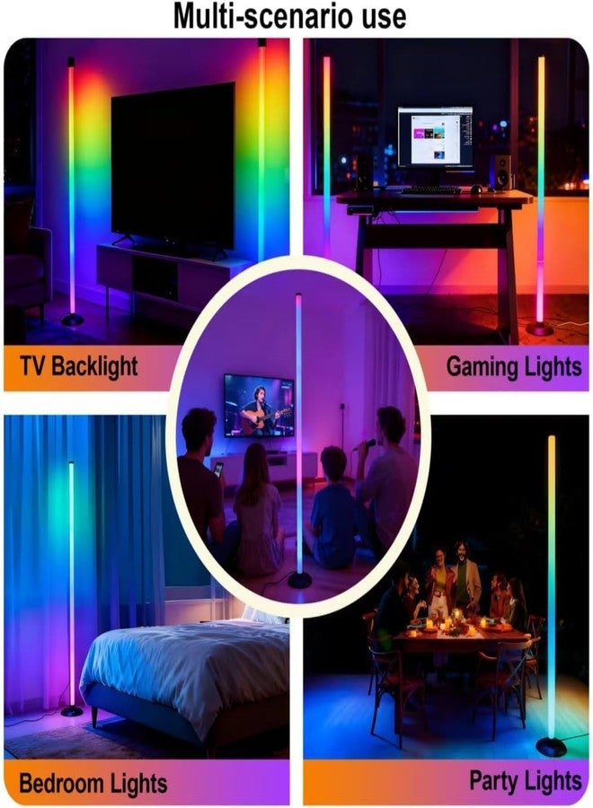 Ledagic Led Corner Floor Lamp USB Powered with App & Remote Control, IC+RGBW Color Changing Led Lamp Music Sync, Timer Setting, Standing Lamps for Living Room Lamp Bedroom Gaming Room, 1 Pack - Image 3