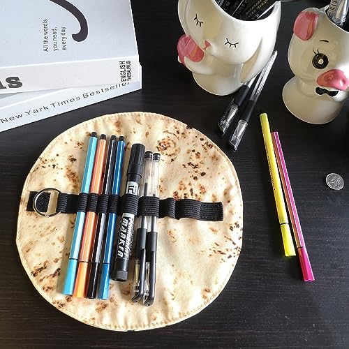 WONIU Creative Burrito Tortilla Pen Pencil Case, Funny Stationery Pen Pencil Pouch Holder Makeup Roll Up Case Bag for Makeup brush, art brush, paintbrush, pencil, pen - Image 2