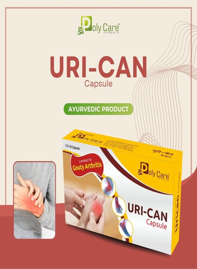 POLY CARE Uri-can Herbal Capsule for Pain Relief and may helps in Tenderness of joints (3x10 Cap. Blister Pack) - Image 2