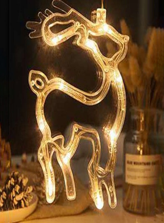 ماركة غير محددة سلسلة أضواء LED خرافية معلقة، مصباح ستارة، أوضاع سطوع ثابتة بتصميم Elk، مقاومة للماء IP42، 3 خلايا AAA تعمل لعيد الميلاد والكريسماس، غرفة المعيشة، غرفة النوم، الحفلات، الديكور اليومي، الزفاف  - Image 1