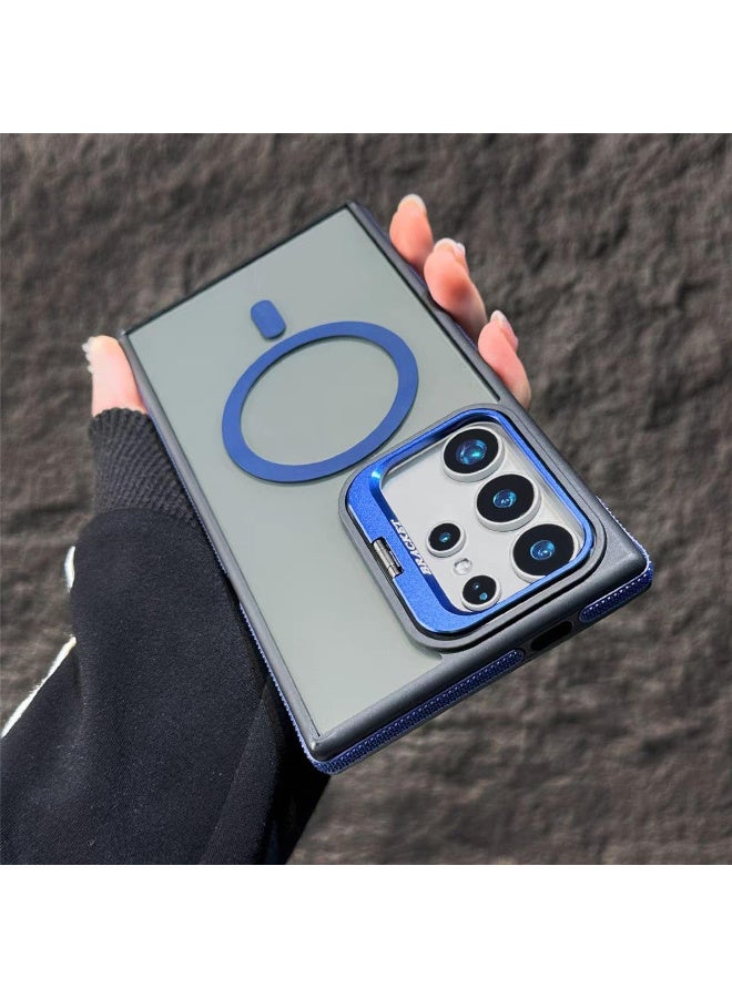 Magnetic Case Compatible with Samsung S24 Ultra with Lens Stand, Compatible with Wireless Charging Cover, Anti-Fingerprint TPU Bumper Slim Shockproof Protective Case - Image 1