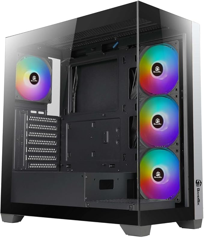 GamerTek Stellar MID Tower ATX Gaming Case PC Case Black - Image 1