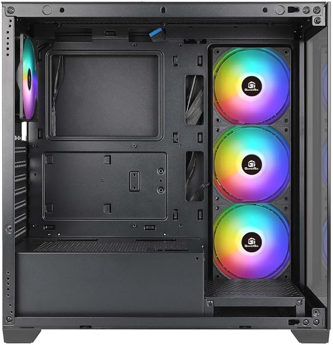 GamerTek Stellar MID Tower ATX Gaming Case PC Case Black - Image 2
