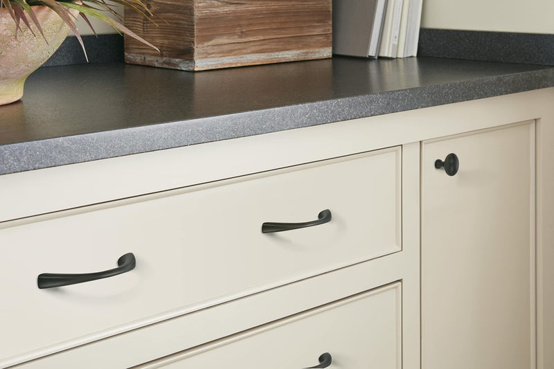 Amerock | Cabinet Pull | Matte Black | 3-3/4 inch (96 mm) Center to Center | Vaile | 1 Pack | Drawer Pull | Drawer Handle | Cabinet Hardware - Image 5