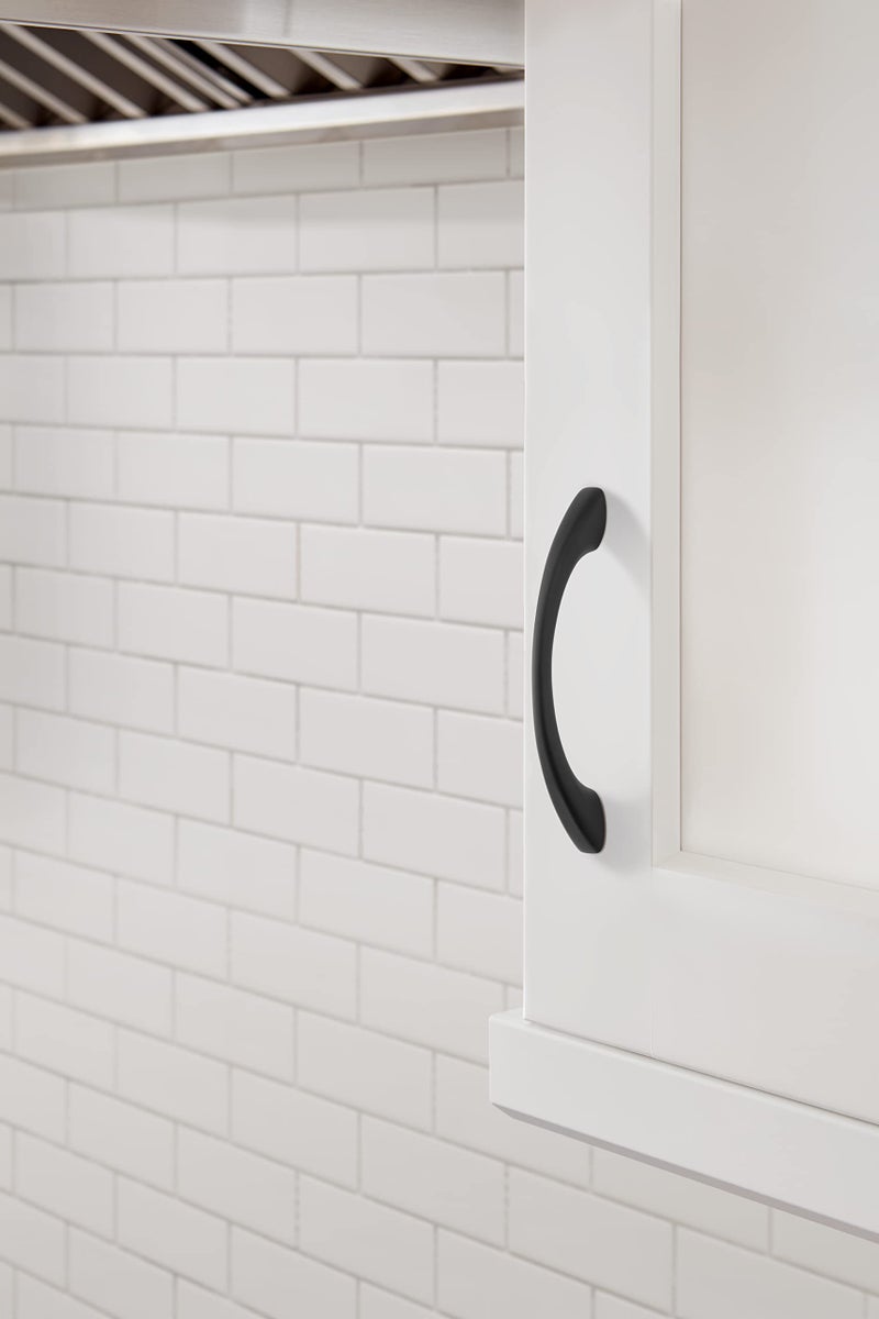 Amerock | Cabinet Pull | Matte Black | 3-3/4 inch (96 mm) Center to Center | Vaile | 1 Pack | Drawer Pull | Drawer Handle | Cabinet Hardware - Image 2