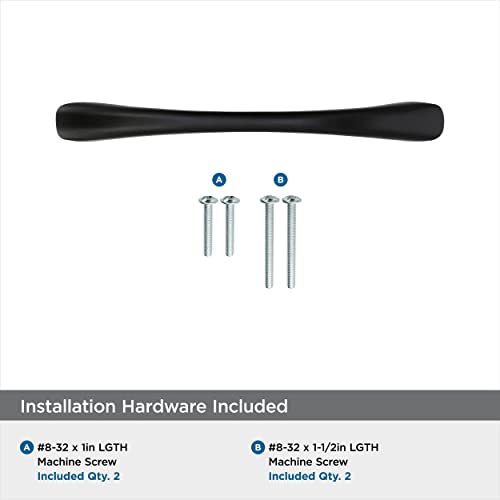 Amerock | Cabinet Pull | Matte Black | 3-3/4 inch (96 mm) Center to Center | Vaile | 1 Pack | Drawer Pull | Drawer Handle | Cabinet Hardware - Image 3