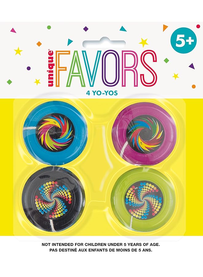 Unique Plastic Yoyo 4 Pieces Multicolor - Image 5