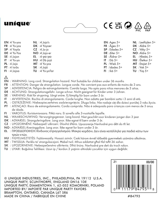 Unique Plastic Yoyo 4 Pieces Multicolor - Image 4