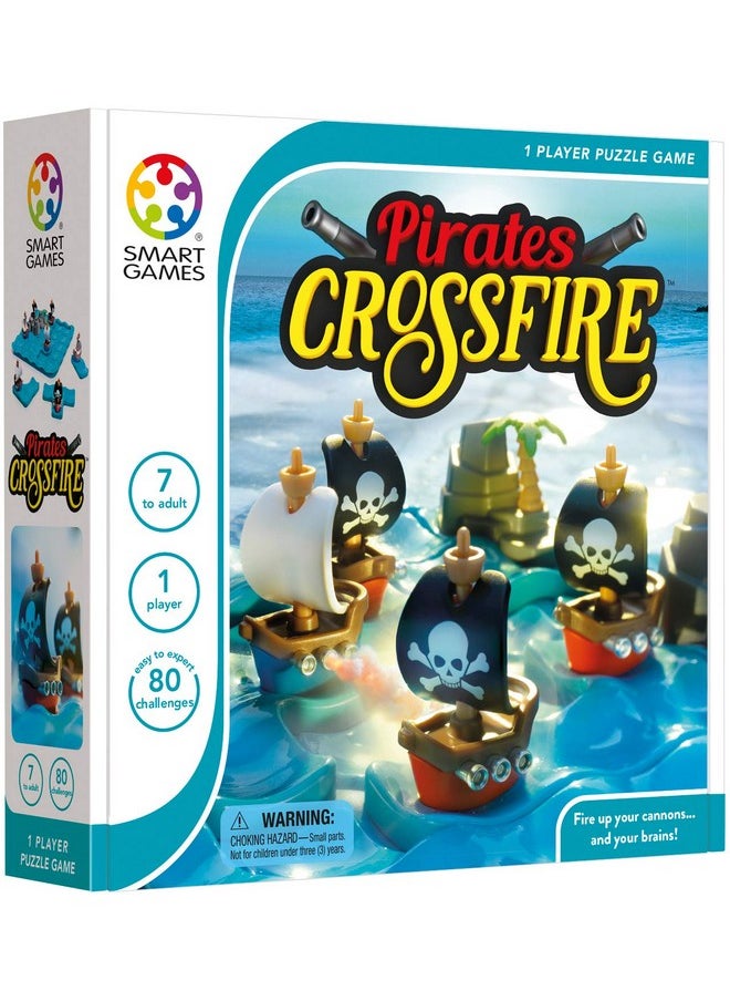 SmartGames - SmartGames Pirates Crossfire Board Game with 80 Challenges and 4 Playing Modes for Ages 7 - Adult - Image 1