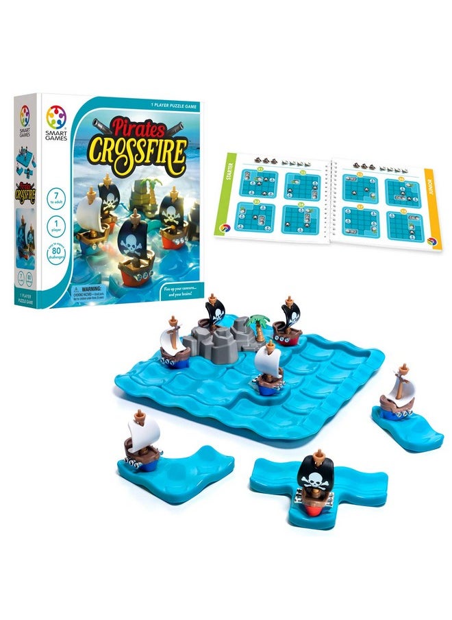 SmartGames - SmartGames Pirates Crossfire Board Game with 80 Challenges and 4 Playing Modes for Ages 7 - Adult - Image 1