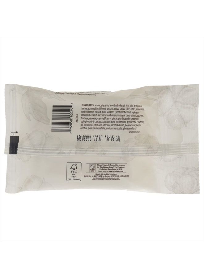 Burt's Bees Facial Cleansing Towelette Wipes for Sensitive Skin with Cotton Extract, 30 Count (Package May Vary) - Image 3