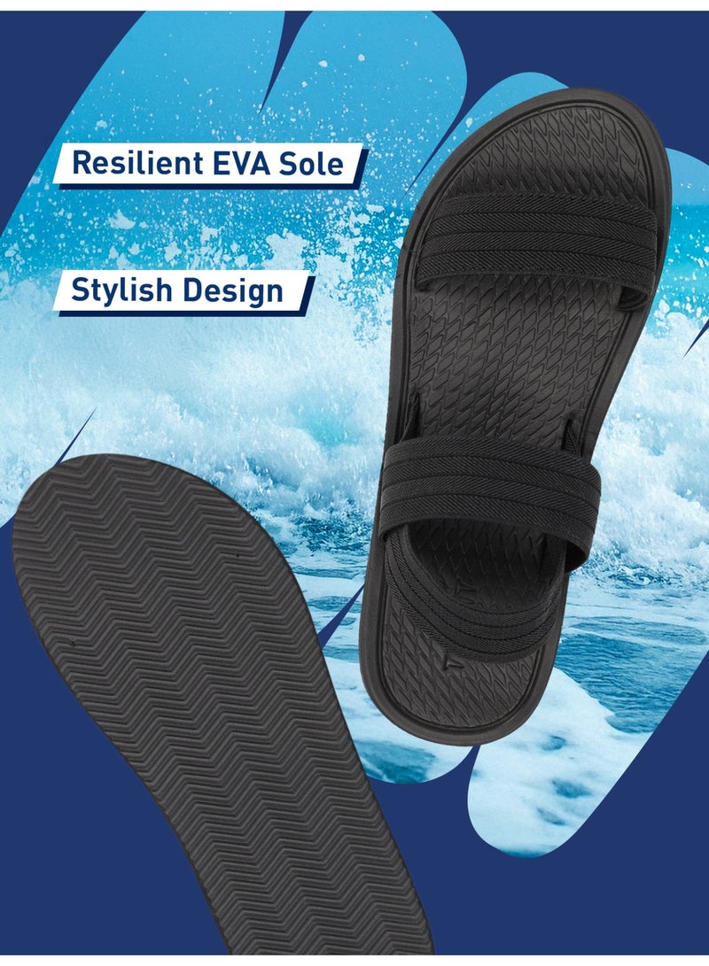 Termit صنادل نسائية إليكا سوداء، تيرميت، تصميم خفيف الوزن، نعل EVA، أحزمة غير متناسقة مريحة، أنيقة وعملية لارتداء الصيف - Image 3