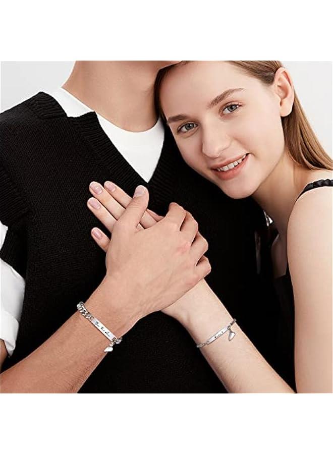 Arabest Personalized Braided Couples Bracelet：Custom Name Promise Words Engraved Bracelets Attraction Relationship Bracelets for Him and Her - Image 5