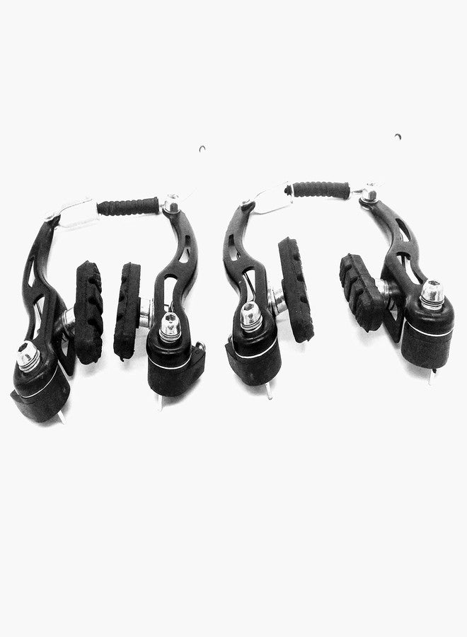 fastped Metal Alloy Imported MTB Bicycle Cycling V Front Rear Brake Set (Black) V Brake Set for Cycle - Bicycle Linear Pull V Brake Set Front/Back | Arm 110mm Long Metal Lever Caliper Set (Black) - Image 2