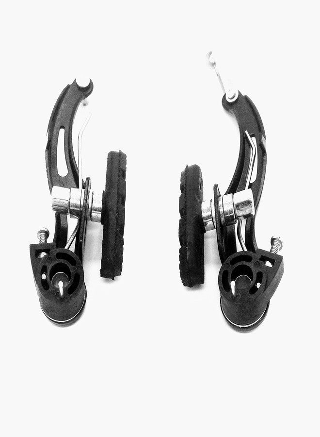 fastped Metal Alloy Imported MTB Bicycle Cycling V Front Rear Brake Set (Black) V Brake Set for Cycle - Bicycle Linear Pull V Brake Set Front/Back | Arm 110mm Long Metal Lever Caliper Set (Black) - Image 3