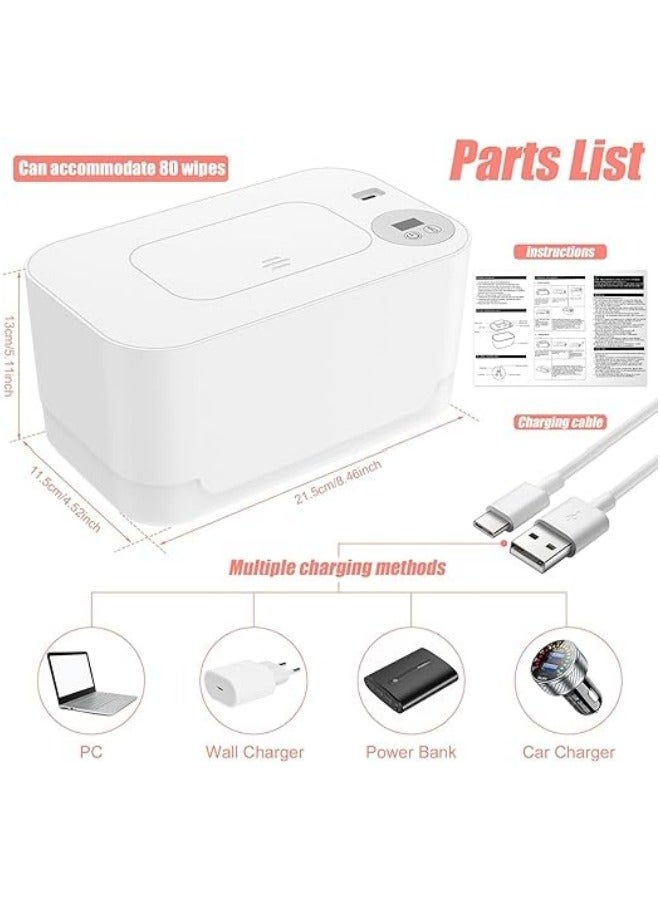 Baby Wipe Warmer, Thermostat Baby Wipe Heater, 40-55°C Adjustable Baby Wipes Dispenser Warmer, Wet Wipes Warmer Prevent Dry, USB Baby Wipe Warmer for Car Home Baby Nursery - Image 4