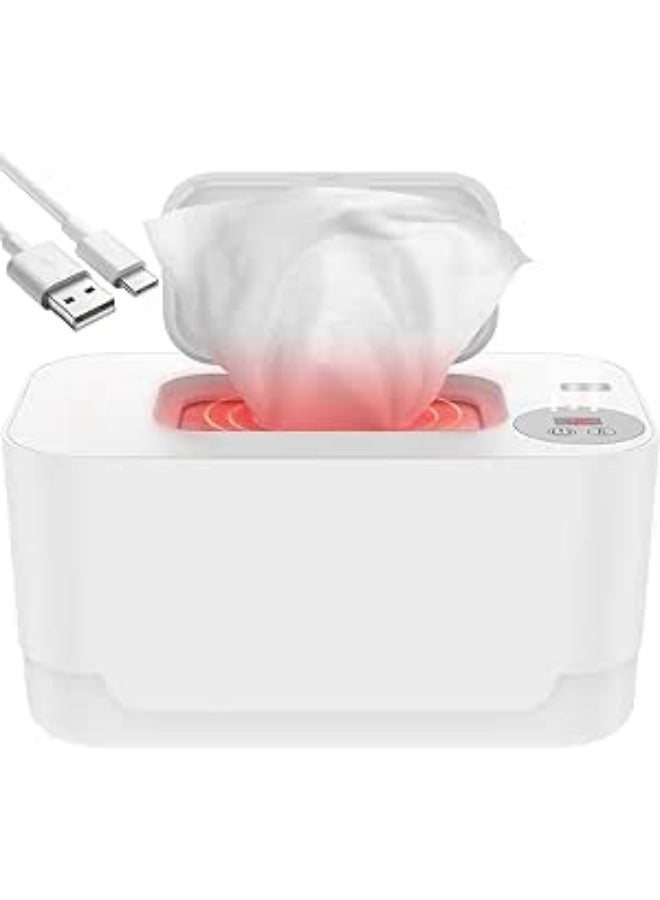 Baby Wipe Warmer, Thermostat Baby Wipe Heater, 40-55°C Adjustable Baby Wipes Dispenser Warmer, Wet Wipes Warmer Prevent Dry, USB Baby Wipe Warmer for Car Home Baby Nursery - Image 1