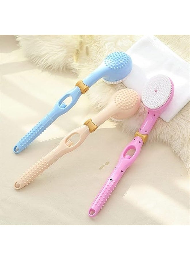 Back Massage Brush for Bathroom with Long Handle and Shower Gel + Extra Loofah for Replacement- Exfoliating Skin and Deep Body Cleansing - Remove Dead Skin and Relax Muscles in Shower - Image 1