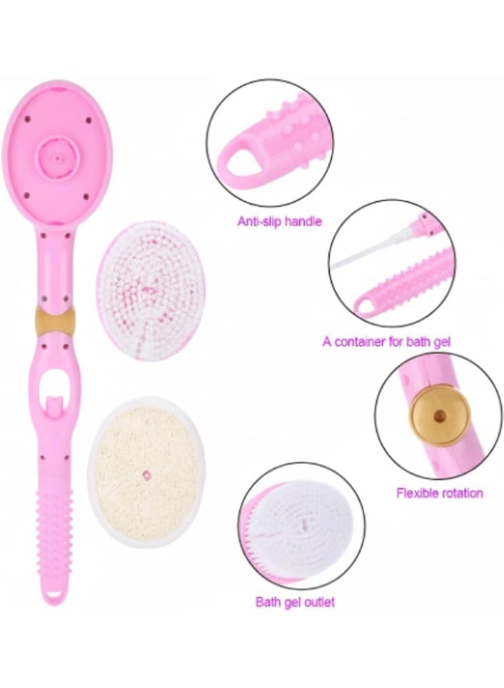 Back Massage Brush for Bathroom with Long Handle and Shower Gel + Extra Loofah for Replacement- Exfoliating Skin and Deep Body Cleansing - Remove Dead Skin and Relax Muscles in Shower - Image 2