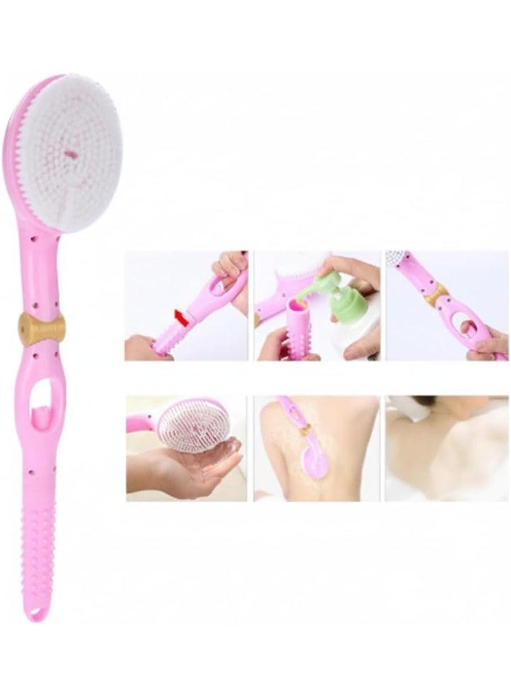 Back Massage Brush for Bathroom with Long Handle and Shower Gel + Extra Loofah for Replacement- Exfoliating Skin and Deep Body Cleansing - Remove Dead Skin and Relax Muscles in Shower - Image 3