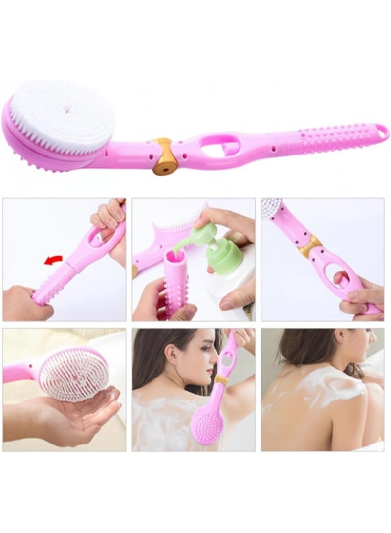 Back Massage Brush for Bathroom with Long Handle and Shower Gel + Extra Loofah for Replacement- Exfoliating Skin and Deep Body Cleansing - Remove Dead Skin and Relax Muscles in Shower - Image 4
