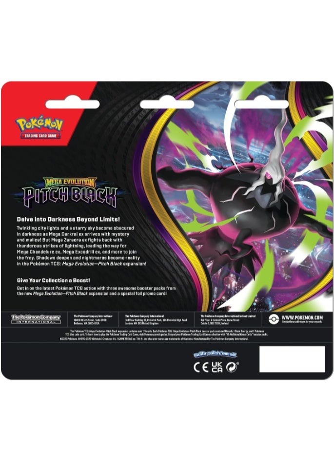 Pokemon TCG Mega Evolution Pitch Black Booster Blister Pack Card Game 3-Piece - Image 3